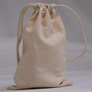 Sac à main de luxe écologique 100% coton lin sac à poussière fermeture éclair vente en gros mousseline chaussure vêtements emballage pochette à cordon Beige - Product Image 3