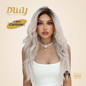 Corinna C-DWY <b>Wig</b> <b>Long</b> Curly Blonde 134 Free Part with Transparent Dark Roots Free Part Dark Roots Blonde <b>Wig</b> - Product Image 6