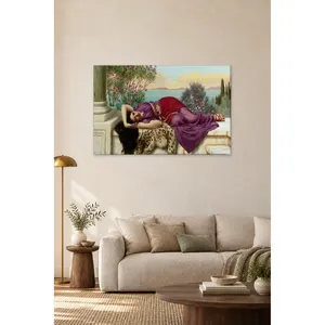 Fida Godward, femme reposeuse sur une terrasse en marbre, impression sur toile - Product Image 4
