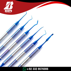 High Quality Stainless Steel Dental Composite Filling Instrument Blue <b>Titanium</b> Coated Reusable Manual Ergonomic Grip Restorative - Product Image 2