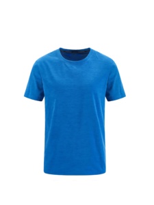 Vente en gros – T-shirt décontracté 100 % coton tricoté, brodé, uni, avec logo personnalisé, respirant, à manches courtes, séchage rapide, écologique, pour la gym - Product Image 3