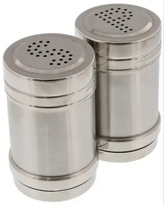 Vente en gros de salière et poivrière ronde en métal en acier inoxydable Outils pour herbes et épices pour la maison et le restaurant - Product Image 5