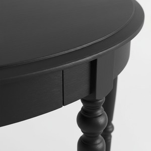 Mesa Redonda Media V2 Negra, Diseño Moderno para Sala de Estar, Muebles para el Hogar Ecológicos de Madera de Caucho y Roble - Product Image 4