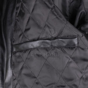 แจ็กเก็ตคอปกตั้งสำหรับผู้ชายหนังแกะ PU มีโลโก้ด้านหน้าสำหรับฤดูหนาว - Product Image 6