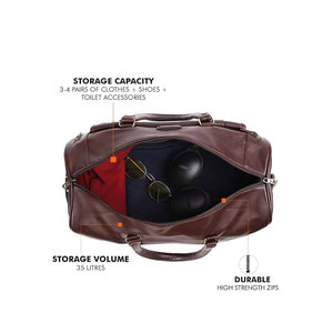 Multi bolsillos Airline Carry On Size Bolsa de cuero de gran capacidad Weekender Bolsa de entrenamiento de cuero para hombres - Product Image 4