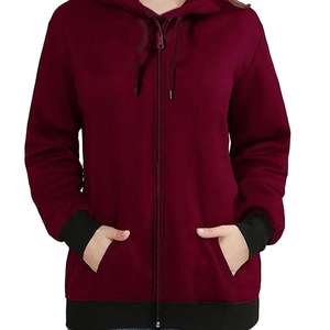 Sweat à capuche zippé en polaire pour femme, coupe classique, anti-boulochage, respirant - Product Image 6