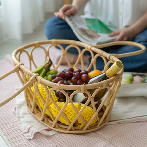 Cesta abierta de picnic familiar de ratán de alta tendencia, venta al por mayor, cestas minimalistas de camping en la playa al aire libre de alta calidad - Product Image 3