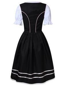 Robe dirndl allemande pour femmes, imprimé léopard, dentelle lavable, costume de festival, cosplay, fête, robe grande taille - Product Image 4