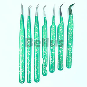 Pince à épiler classique à pointe pointue outil d'isolation en fibre enduite de poudre acier inoxydable solide pour les professionnels de salon personnalisés - Product Image 6