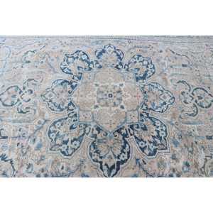 Alfombra Vintage Extra Grande de 8.1x11.1 pies, Alfombra Turca de Lana con Rayas Azules - Product Image 5