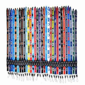Wholesale Custom American Football Team Football Club Buckle Lanyard Heat Transfer Gradient Color Long Work ID Mobile Phone Lanyard