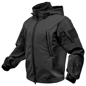 Chaqueta Táctica Softshell Color Coyote Marrón con Capucha, Múltiples Bolsillos y Parche de Velcro - Product Image 6