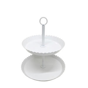 Support à gâteau à 2 niveaux en aluminium de dernière conception en vrac pour la décoration de service et d'anniversaire Plateau à plusieurs niveaux de couleur bleu nickel - Product Image 4