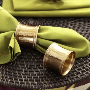 <b>Copper</b> Hammered Round Napkin Rings Metallic Napkin Holder for Wedding Parties Banquets Dinner <b>Table</b> Decoration - Product Image 5