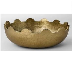 Bol décoratif en métal plaqué or pour servir des fruits secs, fournisseur indien de bols tendance pour la table. - Product Image 1