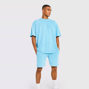 Color de contraste alto verano algodón media manga corta y camiseta transpirable de moda de talla grande chándal para correr para verano - Product Image 5