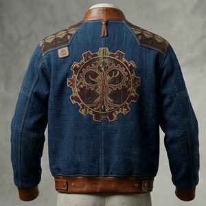 Chaquetas de patchwork para hombre, cortavientos ligero, chaqueta de otoño con cremallera completa, ropa deportiva informal. - Product Image 3