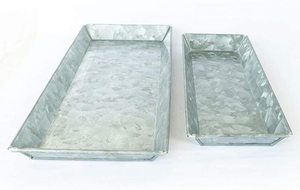 Plateau métallique d'emboîtement rectangulaire galvanisé utilisation pour la maison hôtel Bar mariages Occasions nouveaux Designs acheteurs commerciaux fait à la main - Product Image 6
