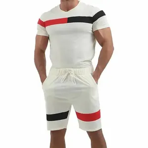 Tenue d'été décontractée pour hommes Ensemble deux pièces en gros avec short imprimé et t-shirts Ensemble de survêtement d'été respirant - Product Image 6