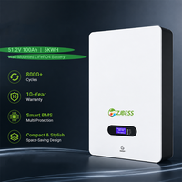Sistema de Batería de Litio para Energía Solar de 51.2V, LiFePO4, Protección Inteligente BMS, 5KWH 10Kwh, Montaje en Pared, Almacenamiento de Energía Residencial