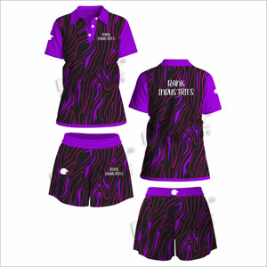 ชุดเสื้อโปโลและกางเกงขาสั้นสำหรับผู้หญิงชุดเสื้อโปโลและกางเกงขาสั้นพิมพ์โลโก้ได้ตามต้องการ - Product Image 4