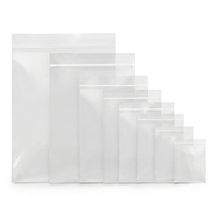 Sac en plastique transparent à fermeture éclair, imperméable, réutilisable, auto-scellant, en polyéthylène, pour le rangement de bijoux, d'aliments, de cosmétiques et de petites pièces, emballage