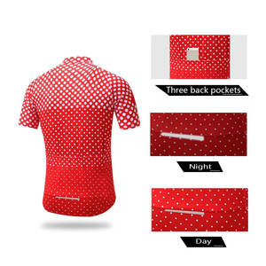 Tenue de cyclisme personnalisée à manches courtes, respirante et à séchage rapide, en ensemble, en tissu Spandex/Polyester - Product Image 4