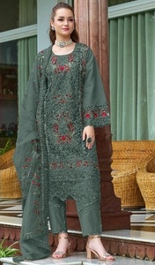 Organza de diseño bordado Salwar Kameez colección para colección de bodas - Product Image 4