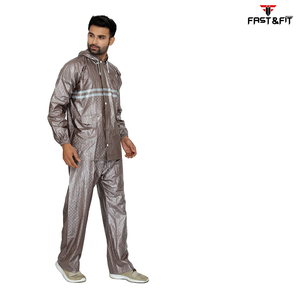 Último diseño 100% impermeable transpirable lluvia abrigo traje hombres lluvia chaqueta pantalón lluvia trajes para la venta - Product Image 3