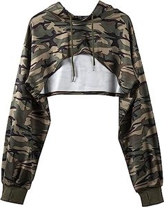 Short Cut <b>Cropped</b> Crew-Neck Sweatshirts <b>Long</b> <b>Sleeve</b> Fall Jumper Women's Sweatshirts Pullover Hoodie - Product Image 4