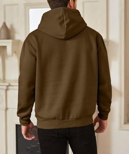 Sudadera con capucha pesada de primavera y otoño, Sudadera con capucha mezclada de algodón puro para deportes de ocio de Color sólido, Sudadera con capucha para hombres y mujeres - Product Image 2