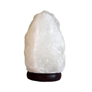 Lámpara piramidal de sal del Himalaya blanca personalizada de 2-3Kg, interruptor de atenuación, Base de madera tallada para decoración de habitación, mesa auxiliar, artesanías naturales - Product Image 1