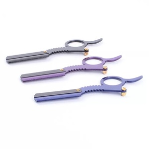 Rasoir à lame droite en acier inoxydable de haute qualité pour barbiers et salons, gris rocheux - Product Image 3