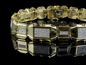 Charme S925 Argent Sterling Entièrement Glacé Rond Moissanite Diamant Hip Hop Bracelet Style Classique Pour Hommes - Product Image 2