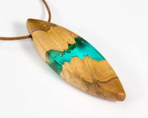 High-quality Vintage Woven Rope <b>Jewelry</b> Wood Resin Pendant Necklaces for Women and Men Resin Necklace - Product Image 6