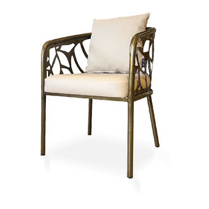 Chaise de salle à manger design moderne CNC haute qualité pieds en métal tissu cuir Options meilleure qualité pour entrepôt de bureau à domicile - Product Image 6