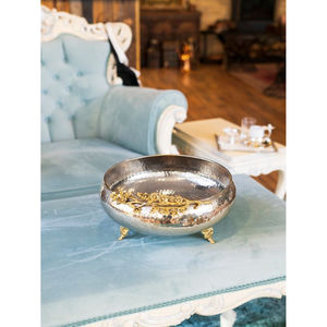 Exquis bol décoratif en laiton doré Accent de pièce maîtresse Unique pour Table à manger maison moderne salon décor intérieur de table - Product Image 4