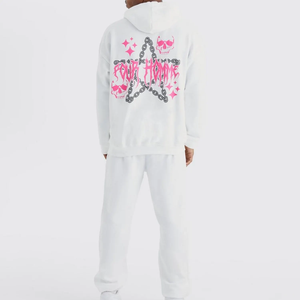 Chándal blanco de invierno para hombre con logotipo personalizado de alta calidad OEM, ropa de talla grande - Product Image 3