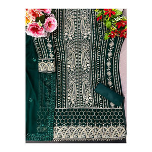 Made in India lanza nueva ropa étnica india Heavy Georgette Plazzo Set con Secuencia y bordado de trabajo - Product Image 1