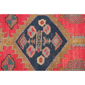 Alfombra Turca Vintage, Grande, 4.2x9.6 pies (127x292 cm), Alfombra de Lana con Diseño Floral Rojo - Product Image 5