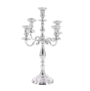 Candélabre à 5 bras en métal plaqué argent brillant pour pièce maîtresse de mariage décoration de fête d'anniversaire candélabre de sol - Product Image 1