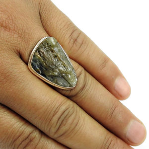 Rough Labradorite Gemstone 925 Sterling <b>Silver</b> Unique Design <b>Ring</b> Custom Order Design <b>Boho</b> Jewelry Manufacturer Indian Exporter - Product Image 3