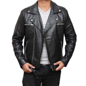 Tendencias OEM-chaqueta de cuero de estilo motero para hombre, personalizada, hecha a mano - Product Image 6