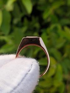 Bague fine en argent sterling 925 pour homme Pierre précieuse d'onyx noir faite à la main avec placage à l'or Lot de bagues en onyx noir par des artistes indiens - Product Image 6