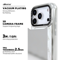 Coque de téléphone Aikusu miroir or argent noir vierge pour impression UV personnalisée, vente en gros pour iPhone 17 16 15 14 13 Air Plus Pro Max