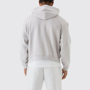 Sweat-shirts à capuche unisexes en molleton de coton surdimensionnés, à épaules tombantes, personnalisés, lourds, vierges, style boxy, pour hommes - Product Image 2