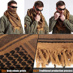100% Cotton Shemagh Tactical Desert Scarf OEM Keffiyeh Tassels Breathable Neck <b>Head</b> <b>Wrap</b> for Men Women 2025 Ethnic Scarves - Product Image 5
