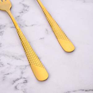 Timeless Stainless Steel Golden <b>Dinner</b> Forks <b>Set</b> of 2 Tableware with Tea Spoon Production Metal Material - Product Image 4