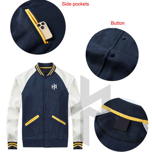 Veste de Baseball Homme Personnalisée de Qualité Supérieure 100% Coton pour Automne/Hiver, Col Montant avec Logo Avant, Respirante et Séchage Rapide - Product Image 4