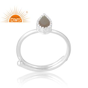 Best Selling 925 Sterling Silver Natural Chocolate <b>Moonstone</b> Gemstone Ring Custom Jewelry For Women Gift For Her - Product Image 1
